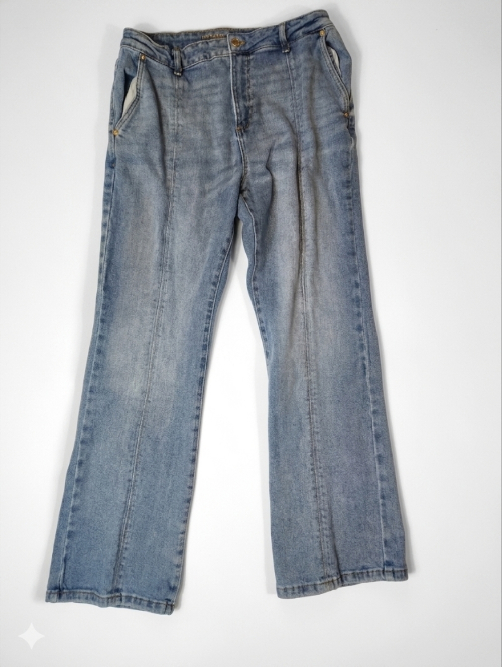Michael Kors Women's Light Blue Denim Jeans with‎ Gold Logo Size 10